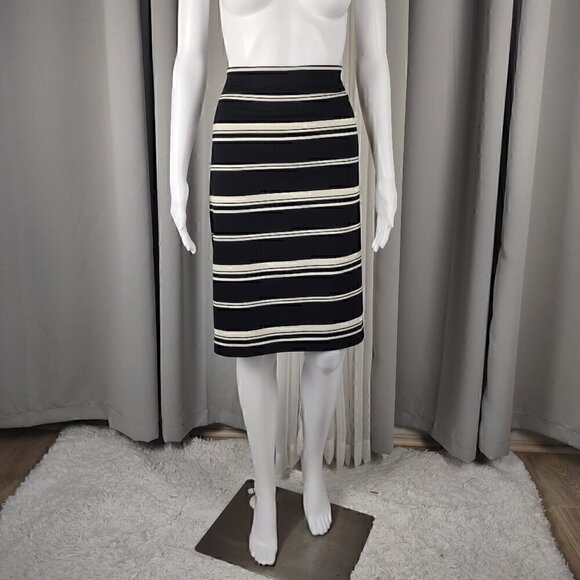 CB Established 1962 Dresses & Skirts - CB Established 1962 Womens Black Striped Stretch Knit Pull On Pencil Skirt Sz 1X